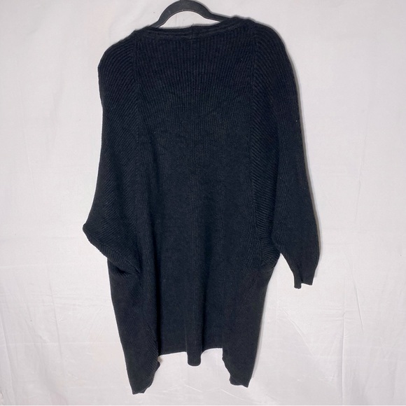 Women’s Black Open Front Dolman Sleeve Knit Cardigan W Pockets M - Picture 12 of 13